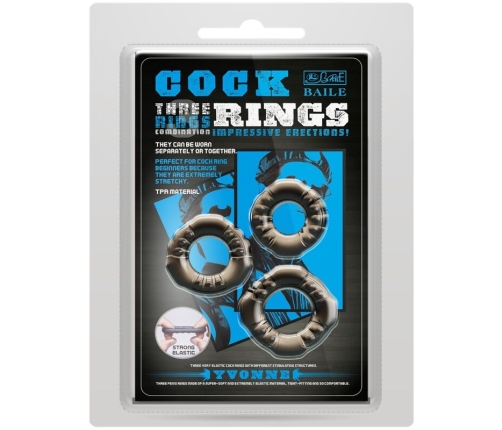 BAILE - COCK RINGS YVONNE SET 3 PENIS RINGS