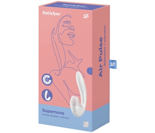 SATISFYER - SUPERNOVA AIR PULSE STIMULATOR & VIBRATION WHITE