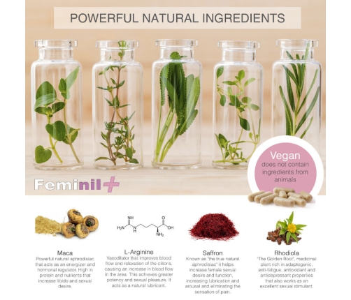 500 COSMETICS - FEMINIL+ FEMALE SEXUAL LIBIDO ENHANCEMENT - 30 CAPSULES