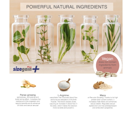 500 COSMETICS - SIZEGAIN PLUS PILLS TO ENLARGE THE PENIS