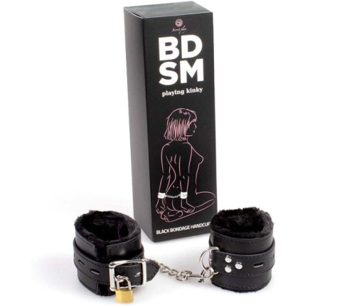 SECRETPLAY - BLACK BONDAGE HANDCUFFS BDSM COLLECTION