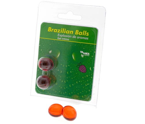 TALOKA - 2 BRAZILIAN BALLS STRAWBERRY INTIMATE GEL
