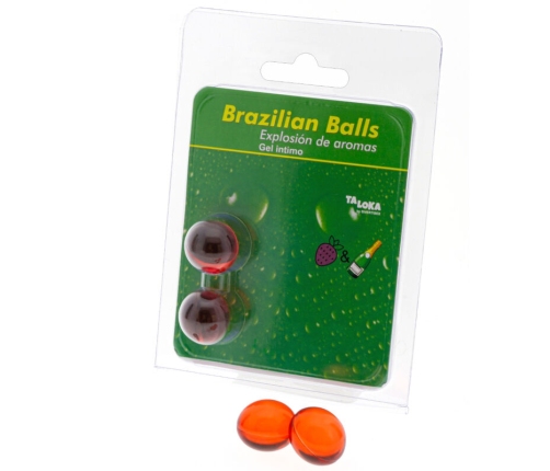 TALOKA - 2 BRAZILIAN BALLS STRAWBERRIES & CHAMPAGNE INTIMATE GEL