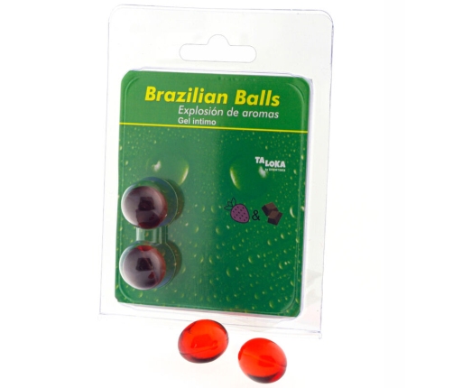 TALOKA - 2 BRAZILIAN BALLS STRAWBERRY & CHOCOLATE INTIMATE GEL