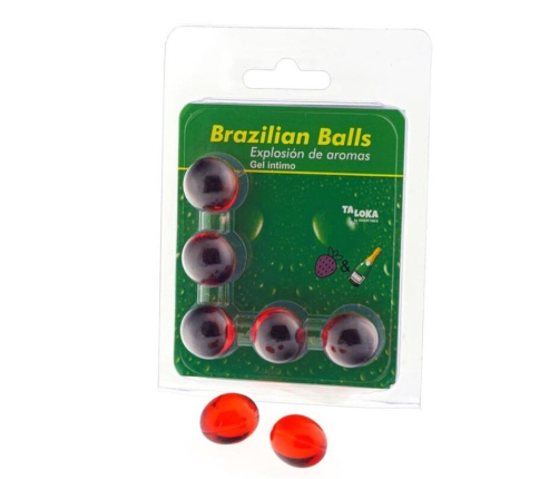 TALOKA - 5 BRAZILIAN BALLS STRAWBERRIES & CHAMPAGNE INTIMATE GEL