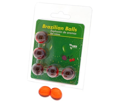 TALOKA - 5 BRAZILIAN BALLS STRAWBERRY & CHERRY INTIMATE GEL