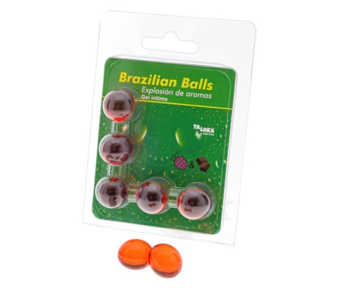 TALOKA - 5 BRAZILIAN BALLS STRAWBERRY & CHOCOLATE INTIMATE GEL