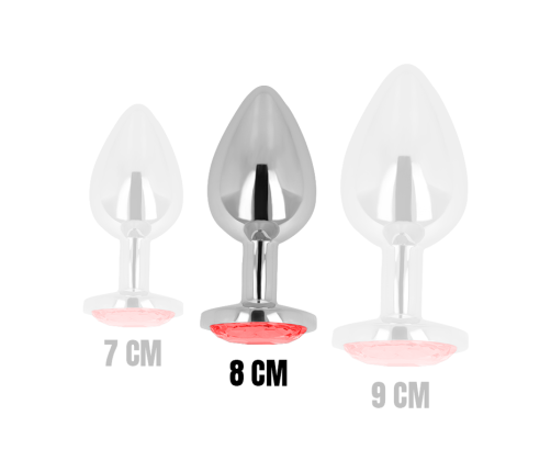 OHMAMA - ANAL PLUG WITH RED CRYSTAL 8 CM