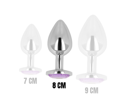 OHMAMA - ANAL PLUG WITH VIOLET CRYSTAL 8 CM
