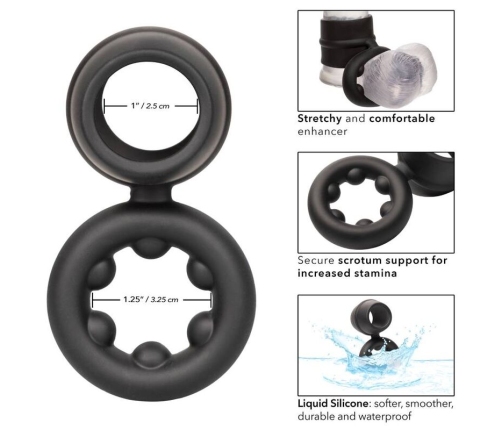 CALEXOTICS - ALPHA DUAL MAGNUM RING BLACK