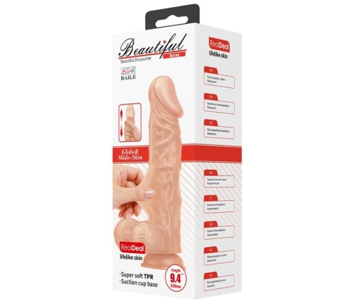 BAILE - BEAUTIFUL ENCOUNTER BURAQ FLEXIBLE REALISTIC DILDO 24 CM NATURAL