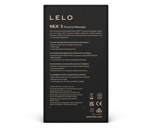 LELO - NEA 3 MASAJEADOR PERSONAL NEGRO