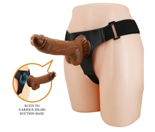 PRETTY LOVE - HARNESS BRIEFS ARNÉS UNIVERSAL CON DILDO MICHEAL 20 CM NEGRO