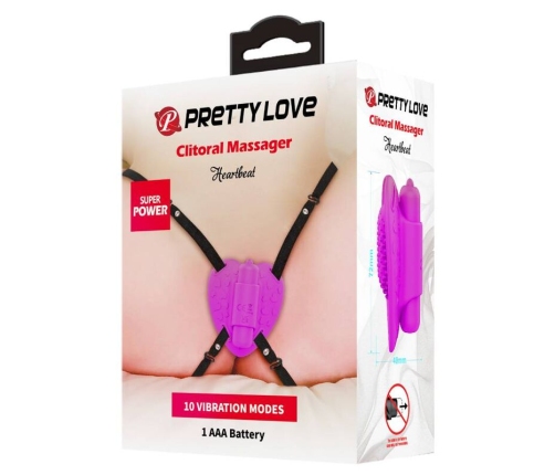 PRETTY LOVE - MASAJEADOR DE CLÍTORIS HEARTBEAT 10 MODOS DE VIBRACIÓN MORADO
