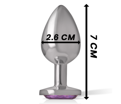 INTENSE - ALUMINUM METAL ANAL PLUG WITH VIOLET CRYSTAL SIZE S