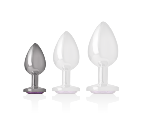 INTENSE - ALUMINUM METAL ANAL PLUG WITH VIOLET CRYSTAL SIZE S