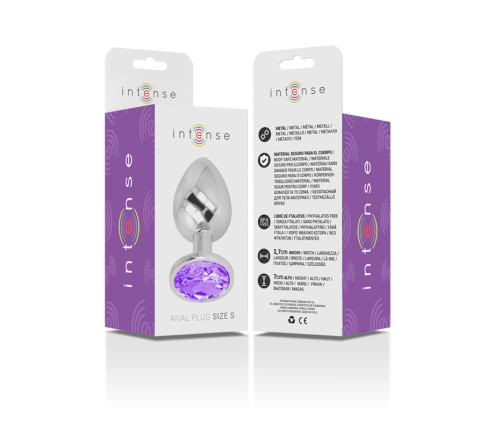 INTENSE - ALUMINUM METAL ANAL PLUG WITH VIOLET CRYSTAL SIZE S