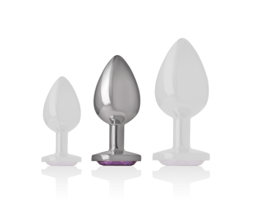 INTENSE - ALUMINUM METAL ANAL PLUG WITH VIOLET CRYSTAL SIZE M