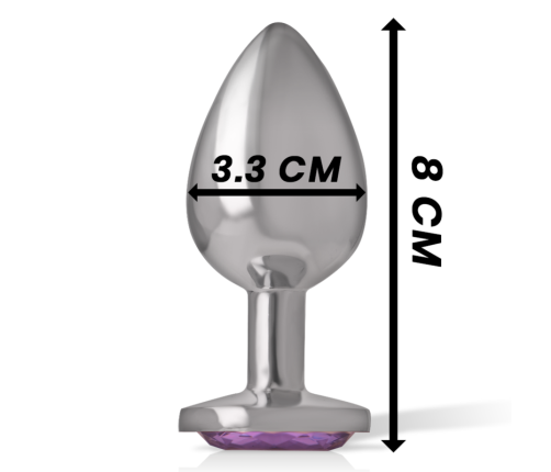 INTENSE - ALUMINUM METAL ANAL PLUG WITH VIOLET CRYSTAL SIZE M