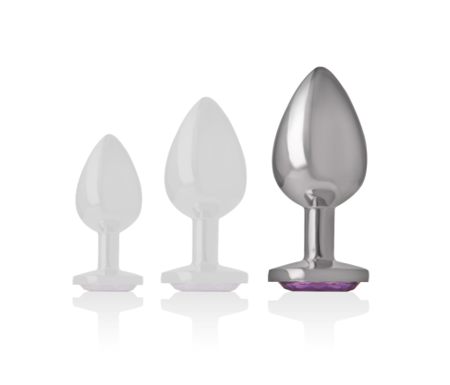 INTENSE - ALUMINUM METAL ANAL PLUG WITH VIOLET CRYSTAL SIZE L