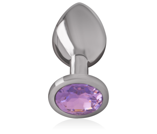 INTENSE - ALUMINUM METAL ANAL PLUG WITH VIOLET CRYSTAL SIZE L