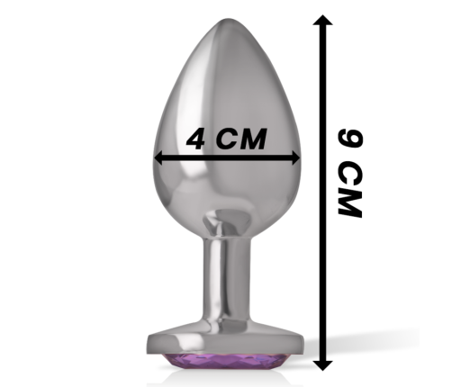 INTENSE - ALUMINUM METAL ANAL PLUG WITH VIOLET CRYSTAL SIZE L