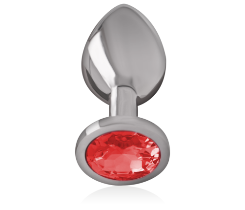 INTENSE - METAL ANAL PLUG WITH RED CRYSTAL SIZE M