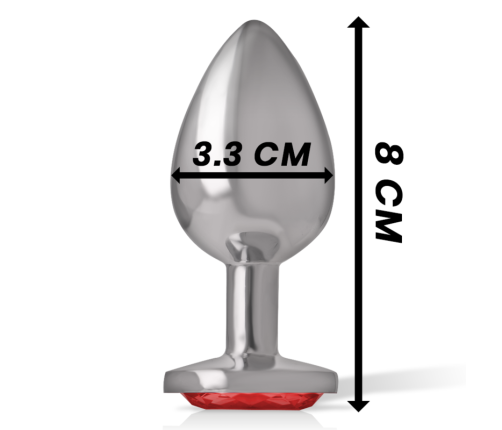 INTENSE - METAL ANAL PLUG WITH RED CRYSTAL SIZE M