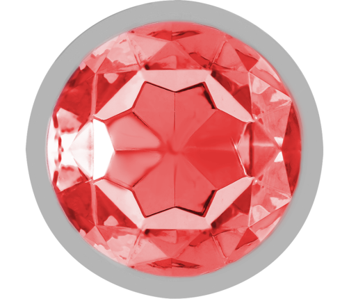 INTENSE - ALUMINUM METAL ANAL PLUG WITH RED CRYSTAL SIZE L