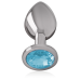 INTENSE - ALUMINUM METAL ANAL PLUG WITH BLUE CRYSTAL SIZE S