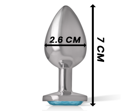 INTENSE - ALUMINUM METAL ANAL PLUG WITH BLUE CRYSTAL SIZE S