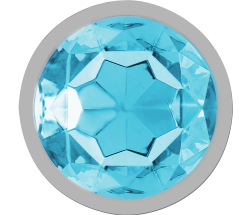 INTENSE - ALUMINUM METAL ANAL PLUG WITH BLUE GLASS SIZE M