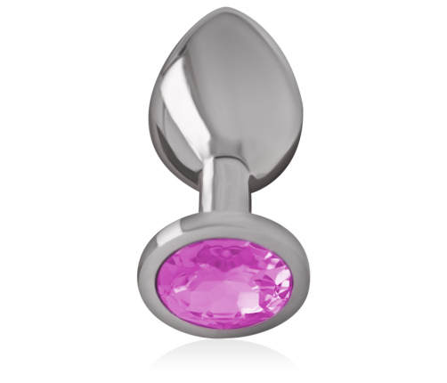 INTENSE - ALUMINUM METAL ANAL PLUG WITH PINK CRYSTAL SIZE S