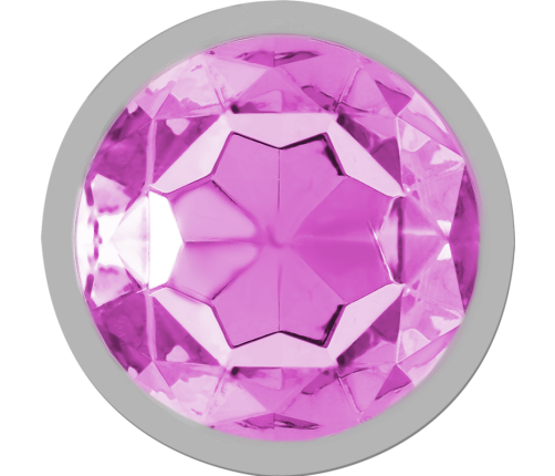 INTENSE - ALUMINUM METAL ANAL PLUG WITH PINK CRYSTAL SIZE S