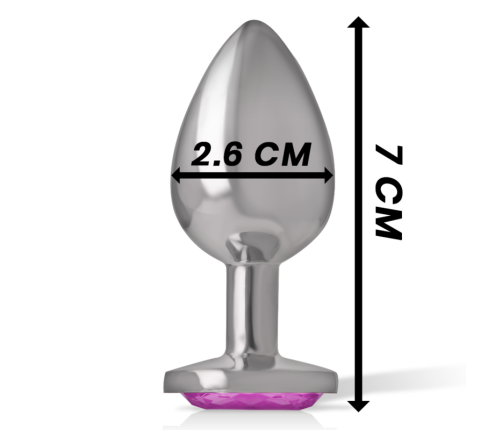 INTENSE - ALUMINUM METAL ANAL PLUG WITH PINK CRYSTAL SIZE S