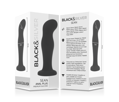 BLACK&SILVER - SEAN PLUG ANAL PREMIUM SILICONE BLACK