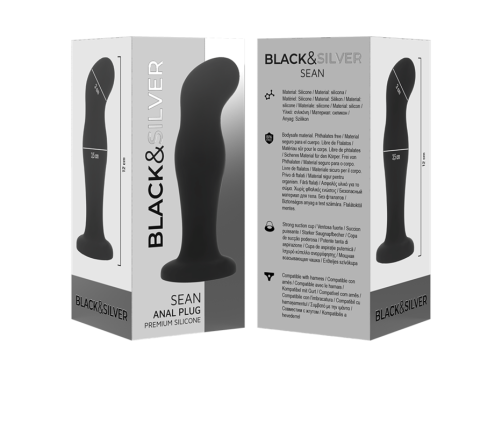 BLACK&SILVER - SEAN PLUG ANAL PREMIUM SILICONE BLACK