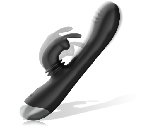 BLACK&SILVER - DJ. ADAM RECHARGEABLE SILICONE RABBIT STIMULATOR BLACK
