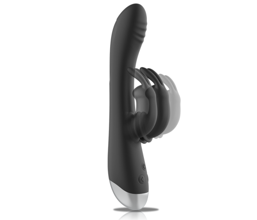 BLACK&SILVER - DJ. ADAM RECHARGEABLE SILICONE RABBIT STIMULATOR BLACK
