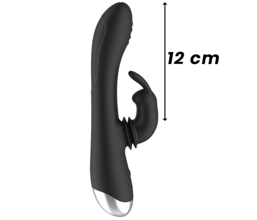 BLACK&SILVER - DJ. ADAM RECHARGEABLE SILICONE RABBIT STIMULATOR BLACK