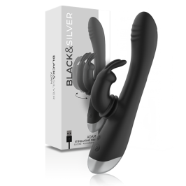 BLACK&SILVER - DJ. ADAM RECHARGEABLE SILICONE RABBIT STIMULATOR BLACK BLACK&SILVER - DJ. ADAM RECHARGEABLE SILICONE RABBIT STIMULATOR BLACK