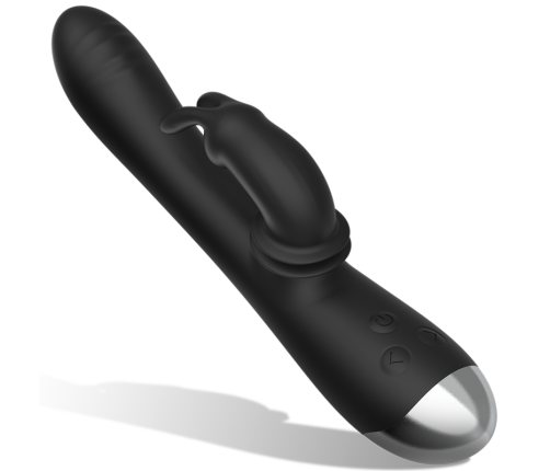 BLACK&SILVER - DJ. ADAM RECHARGEABLE SILICONE RABBIT STIMULATOR BLACK