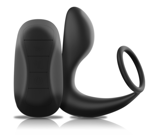 BLACK&SILVER - REMOTE CONTROL ANAL MASSAGER RECHARGEABLE SILICONE BLACK