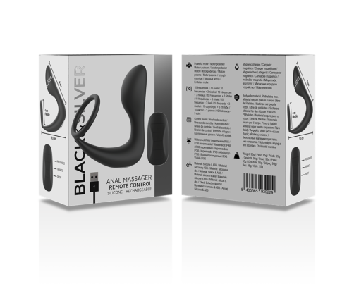 BLACK&SILVER - REMOTE CONTROL ANAL MASSAGER RECHARGEABLE SILICONE BLACK