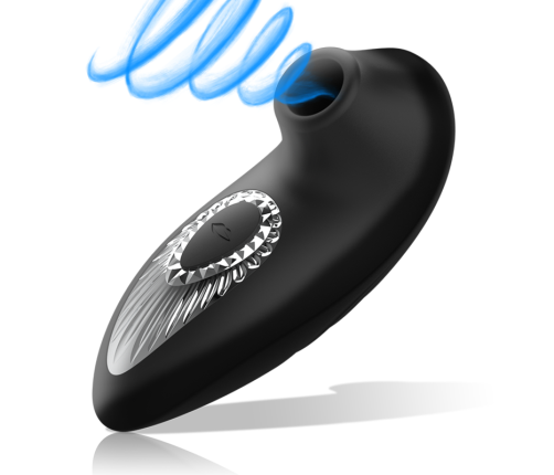 BLACK&SILVER - DRAKE DELUXE SUCKING VIBE RECHARGEABLE SILICONE BLACK