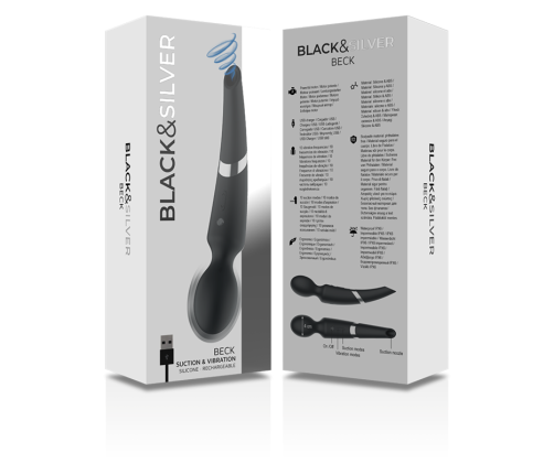BLACK&SILVER - BECK WAND AND SUCTION CUP 2 IN 1 SILICONE