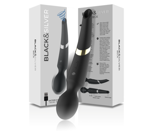 BLACK&SILVER - BECK WAND AND SUCTION CUP 2 IN 1 SILICONE