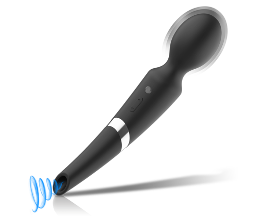 BLACK&SILVER - BECK WAND AND SUCTION CUP 2 IN 1 SILICONE