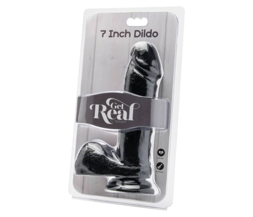 GET REAL - DILDO 18 CM WITH BALLS BLACK