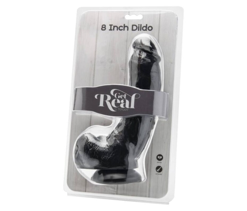 GET REAL - DILDO 20,5 CM WITH BALLS BLACK